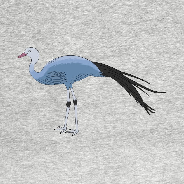 Blue crane bird cartoon illustration by Cartoons of fun